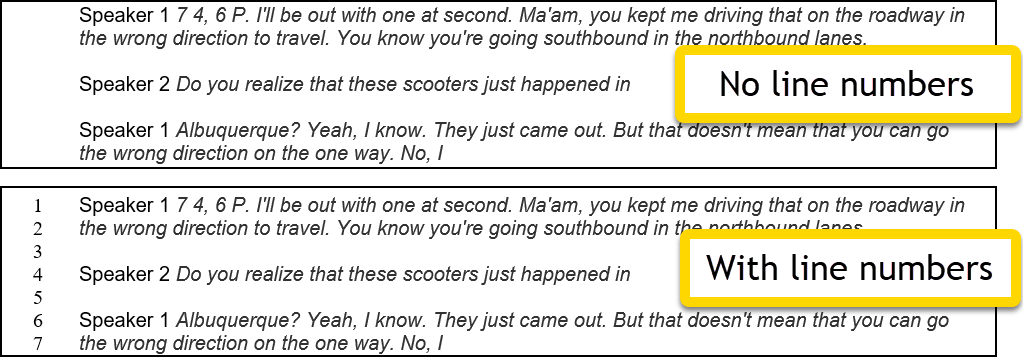 Shows how to change display options for line numbers.