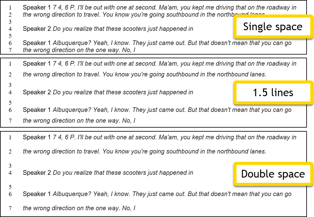 Shows how to change display options for line spacing.