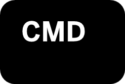 Shows the Command keyboard key.