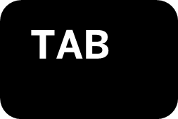 Shows the Tab keyboard key.