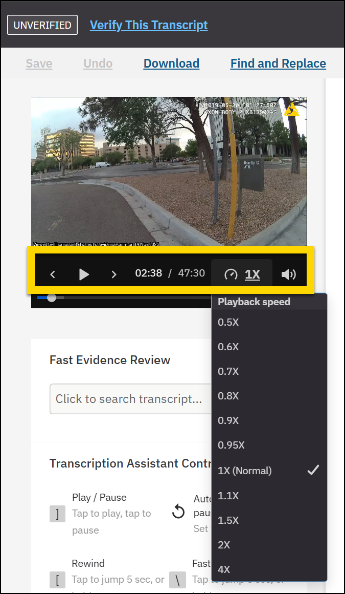 Shows the different media player controls.