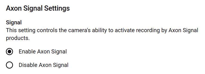 Shows the Admin orientation setting for the Flex P O V camera.