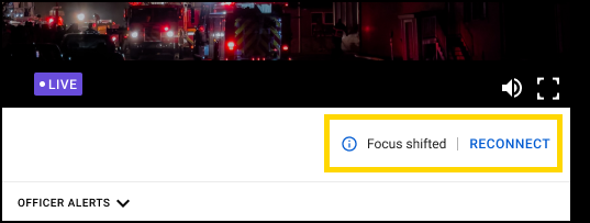 Shows the Focus Shifted prompt and Reconnect link.