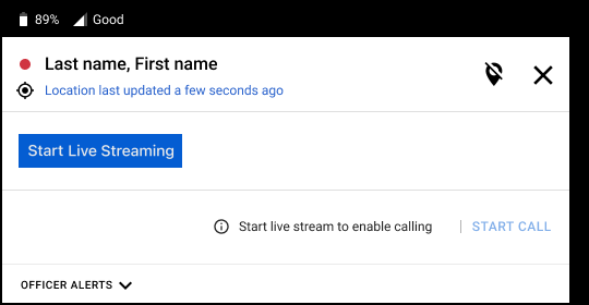 Shows the Stream Video button.