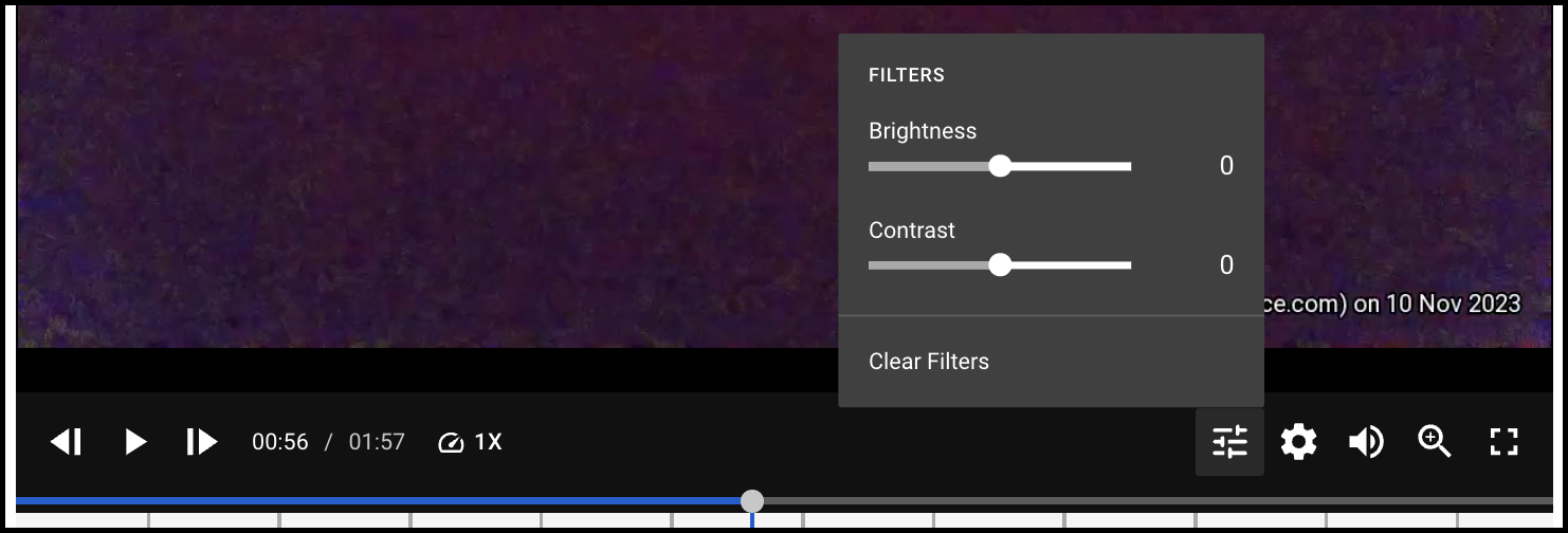 Media player filter controls in Axon Evidence