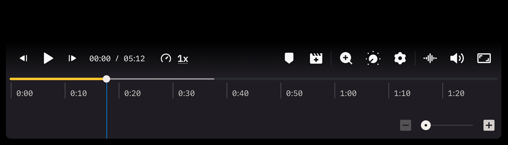 Audio control bar of the Axon Evidence media player.