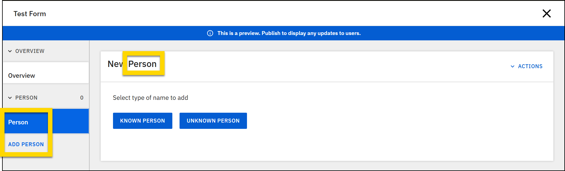 Screenshot of empty form. Add Card button is highlighted.