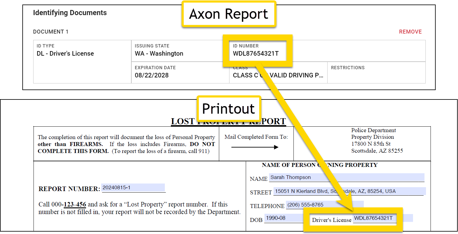 Shows an example of using the extract operator in a Print Template mapping.