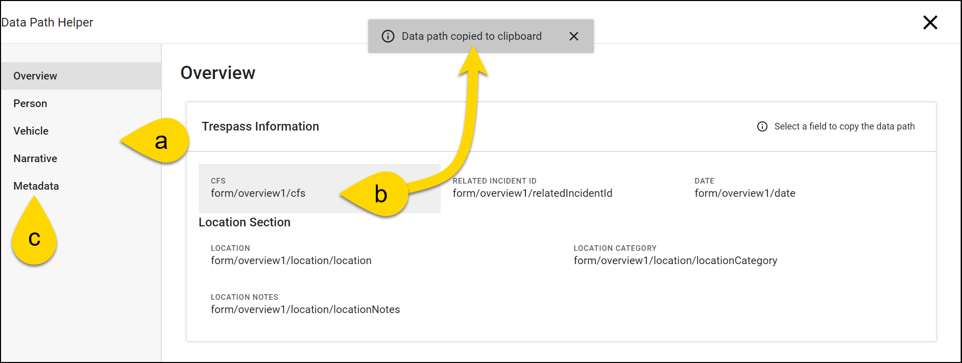 Shows how to use the Data Path Helper.