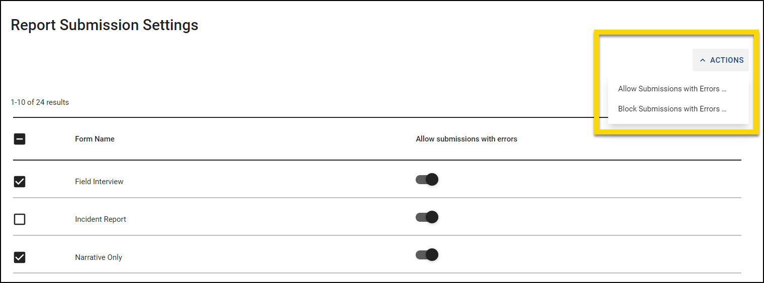 Screenshot highlighting the action menu in the upper corner.