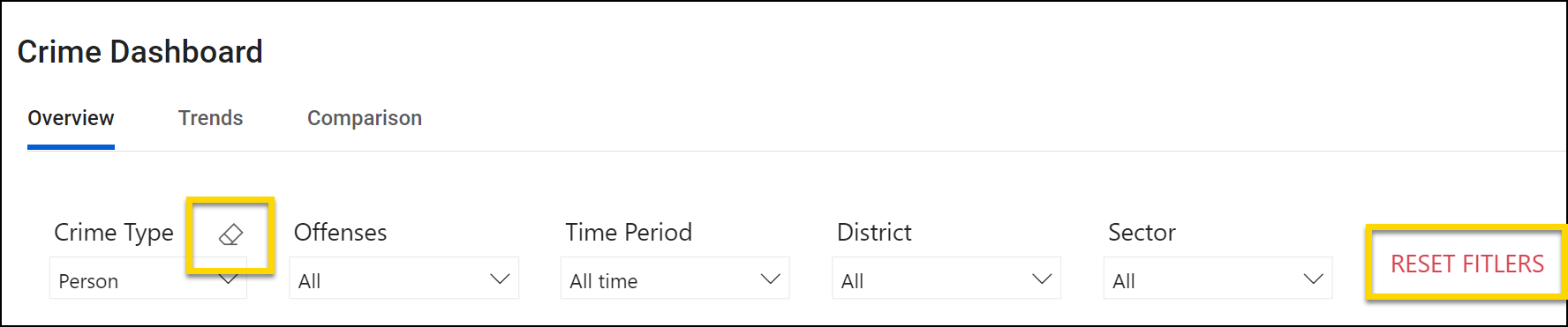 Shows how to remove filters.