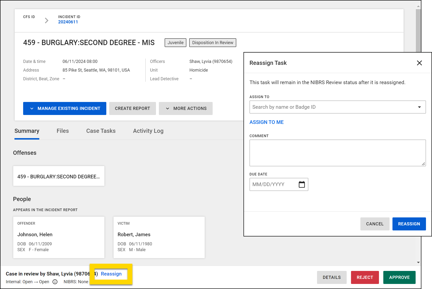 Shows how to assign case review reuqests.