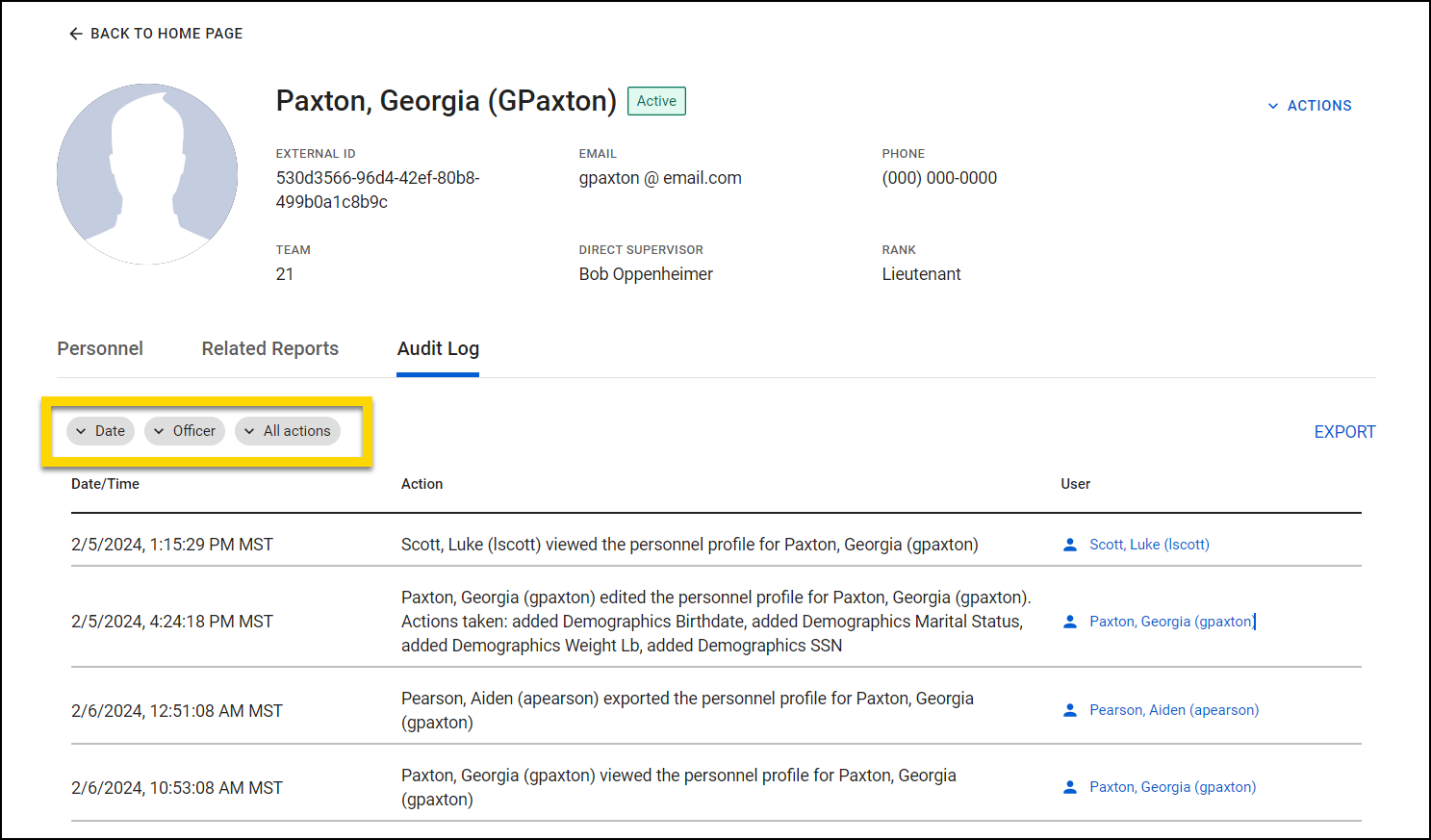 Screenshot showing where to locate the filters.