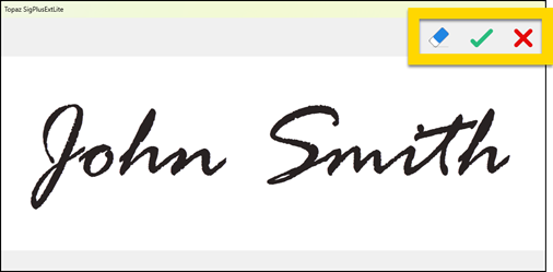 Shows how to manage a signature on the GemView tablet.