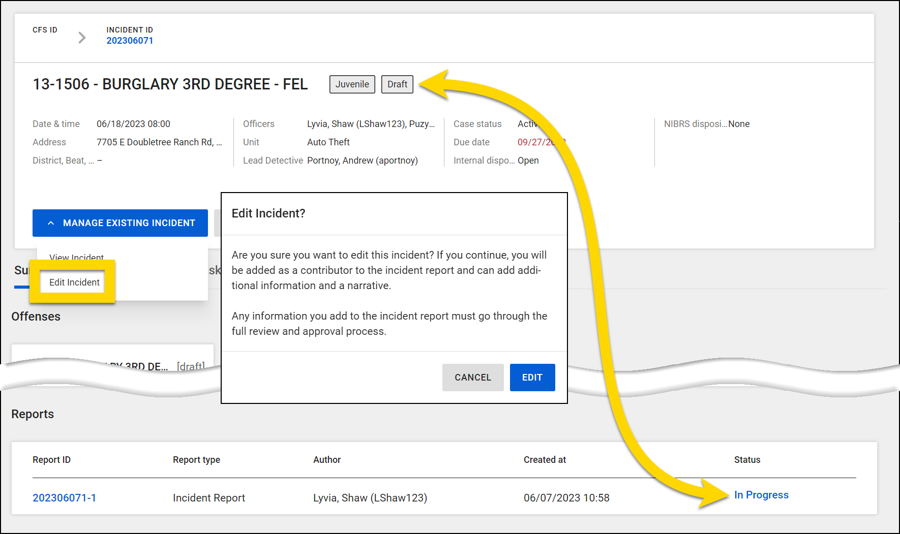 Shows how to join a report as a contributor.