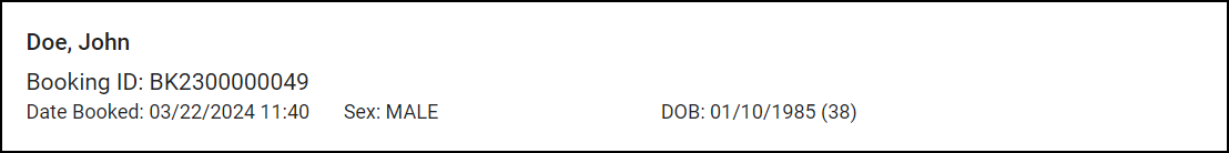 Shows the search result preview for Bookings Search.