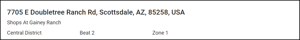 Shows the search result preview for Locations Search.