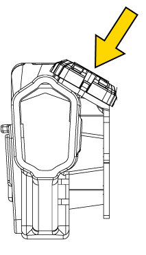 Sensor positioned close to holster bottom view.