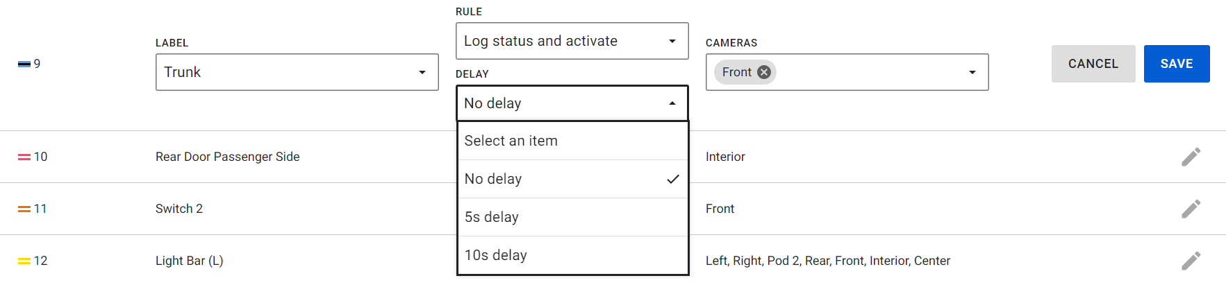 Delay setting