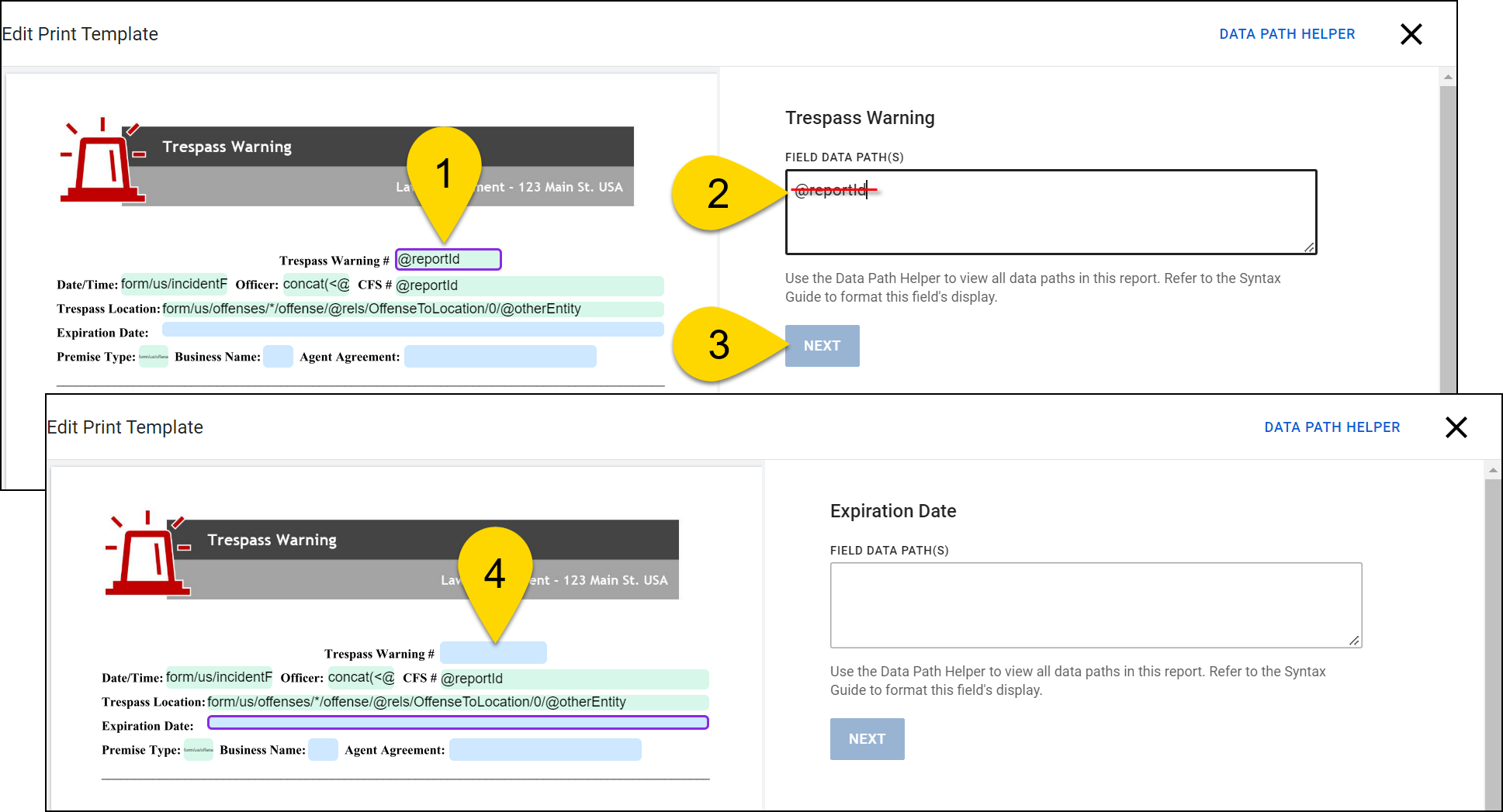 Shows how to remove a mapping from a PDF template.