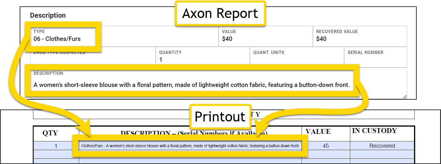 Shows an example of using the concat operator in a Print Template mapping.