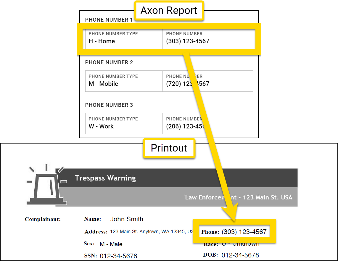Shows an example of using the match operator in a Print Template mapping.
