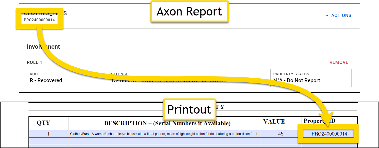 Shows how to print the Arrest ID.