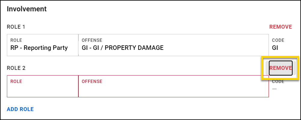 Shows how to tab and press enter to remove information from a report.