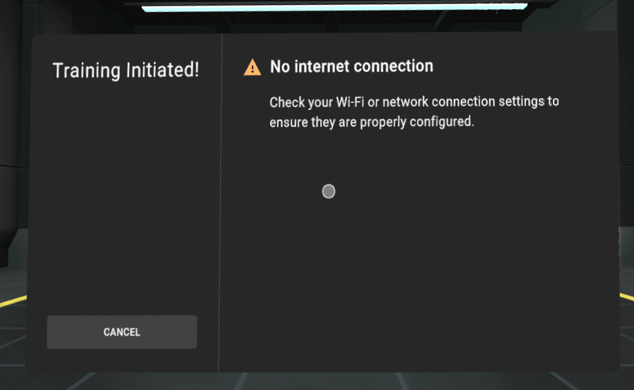 No internet connection message No internet connection message