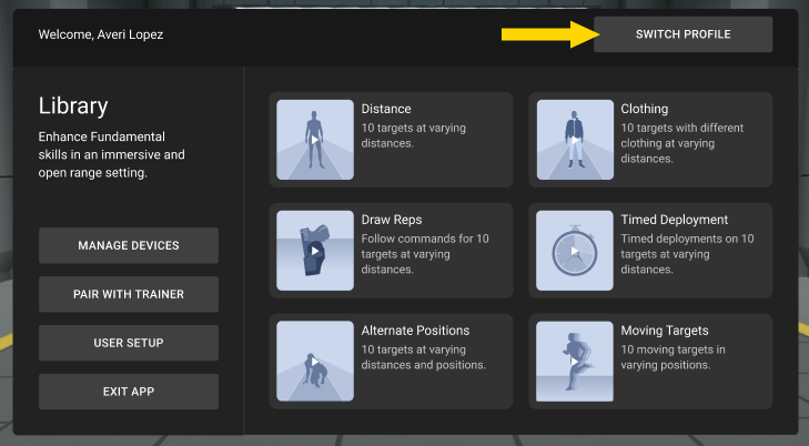 Switch profile button Switch profile button