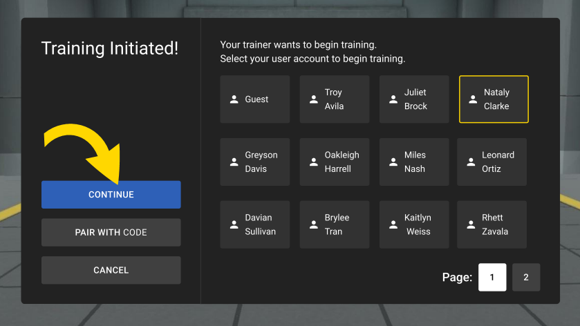 Continue button Continue button