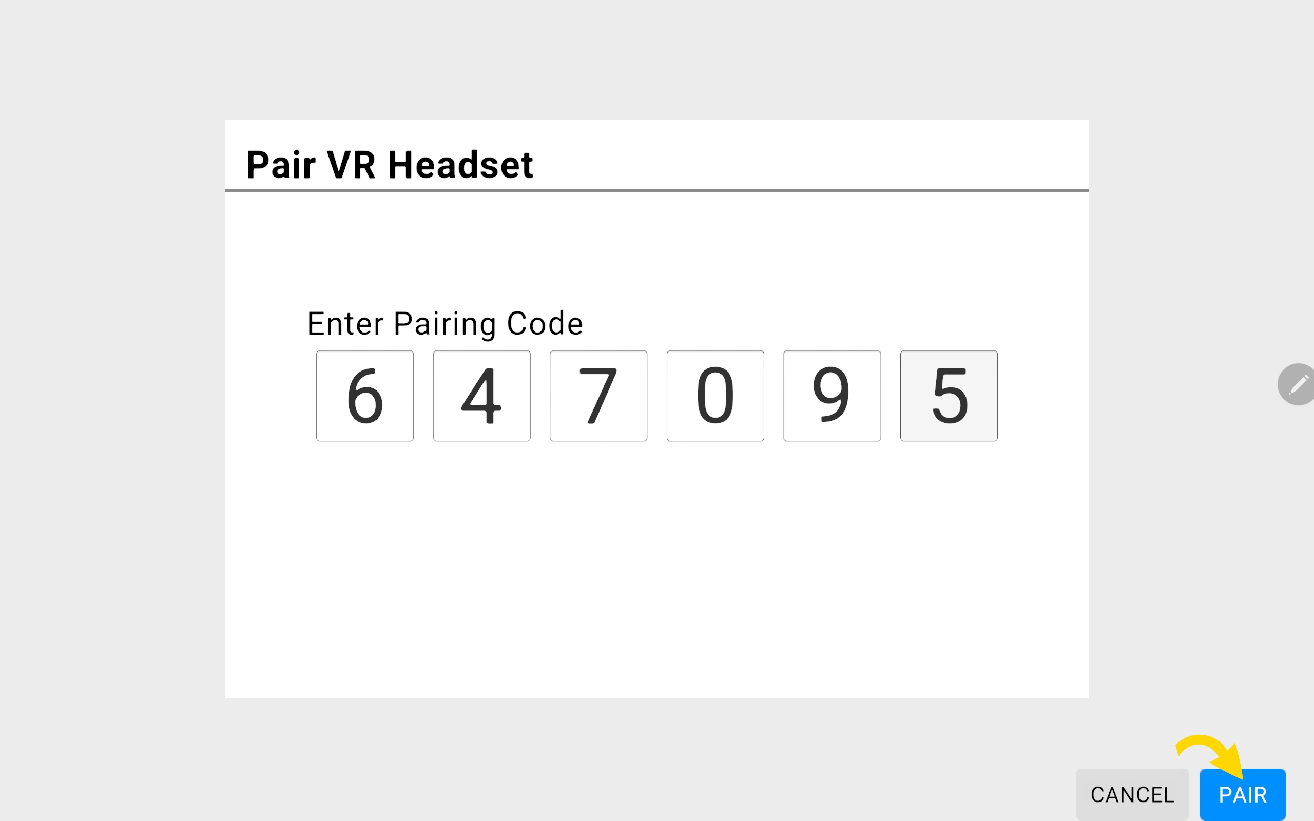 Enter pairing code Enter pairing code