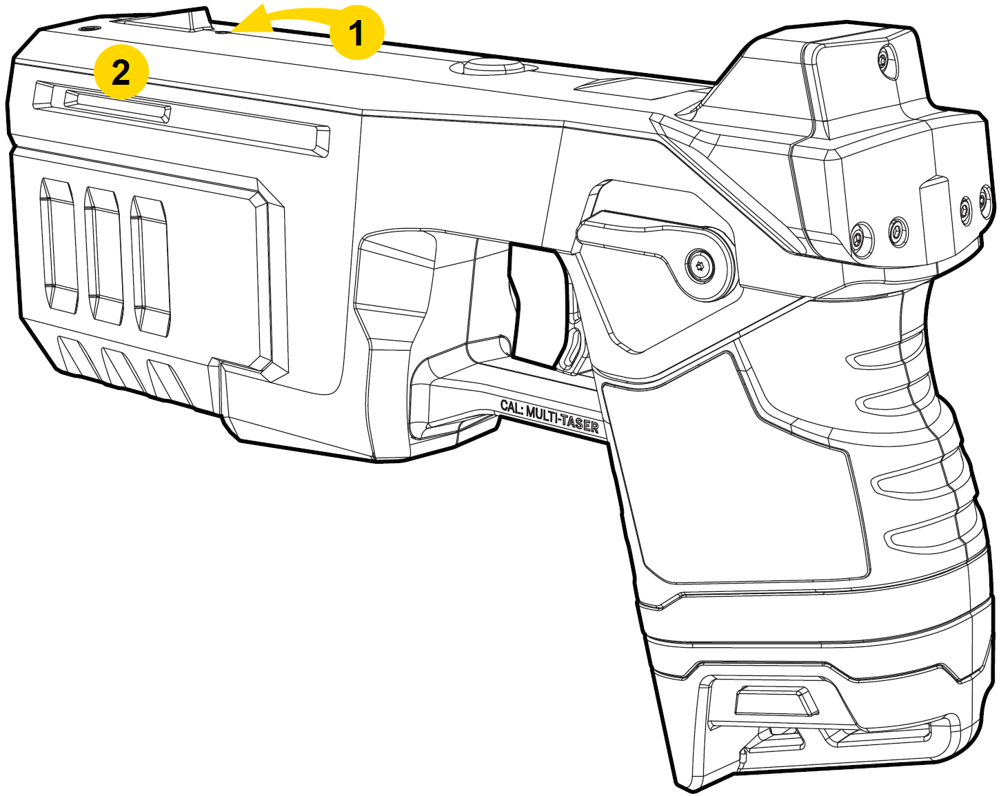 Shows the Sidelight and Pairing L E D's on the controller.