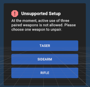 Pairing modal that displays if you have three VR Controllers paired and launch Simulator Training in the headset