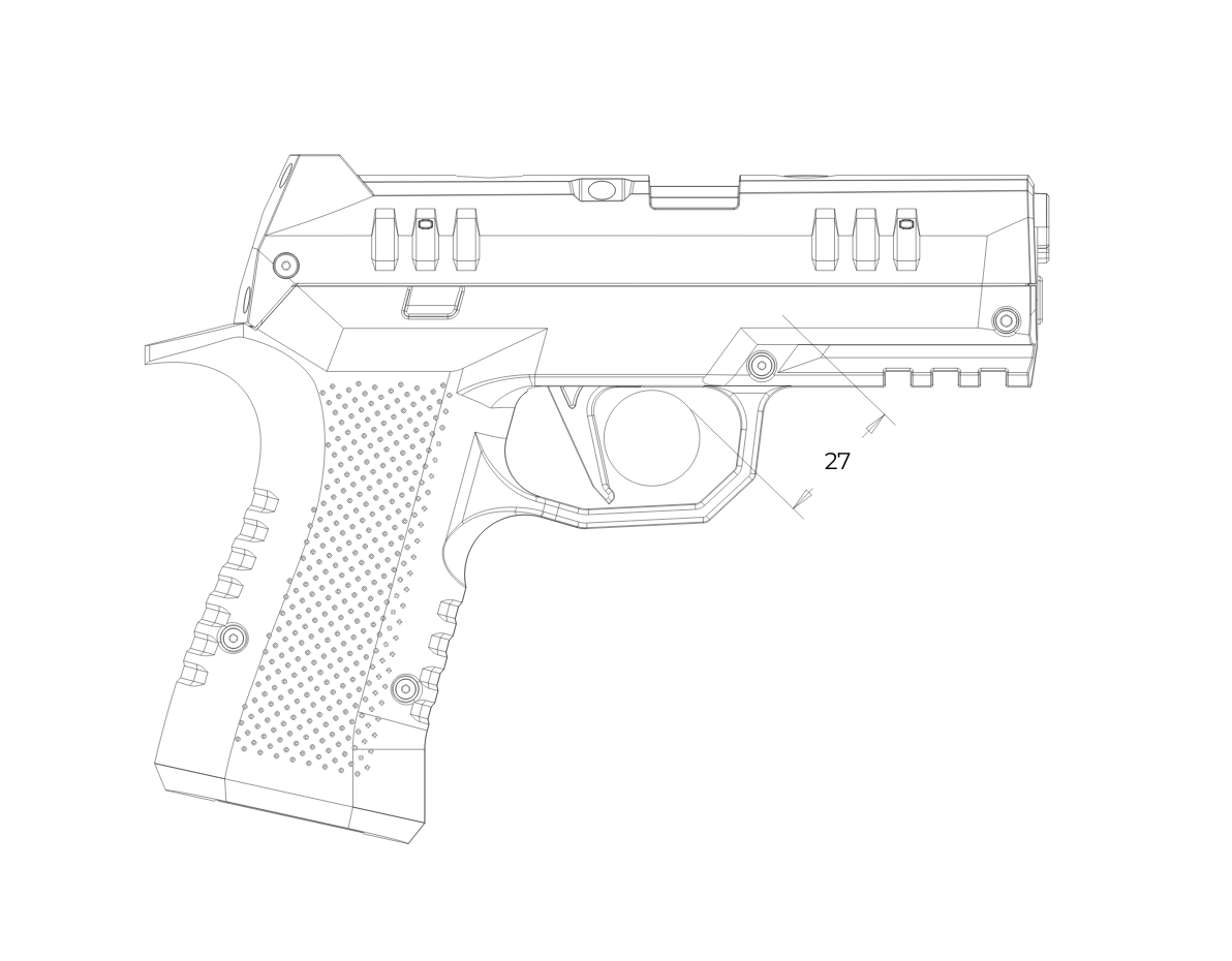 Side angle of the Handgun VR Controller (VR320H) Side angle of the Handgun VR Controller (VR320H)