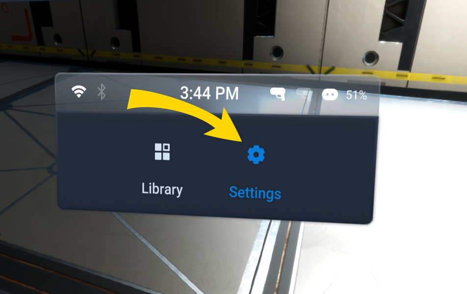 Settings icon in-headset Settings icon in-headset