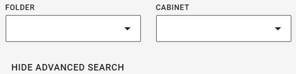 folder and cabinet drop down fields