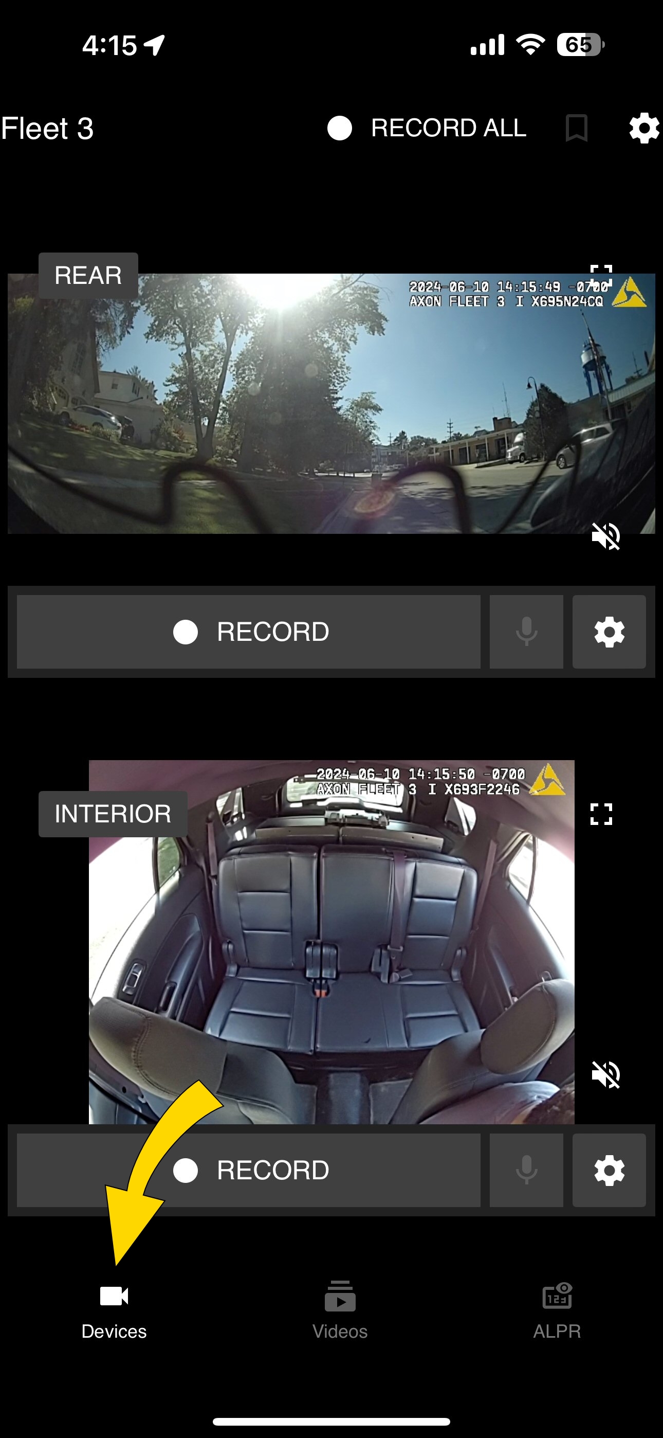 Shows the Fleet Dashboard Devices tab with the Devices button highlighted.