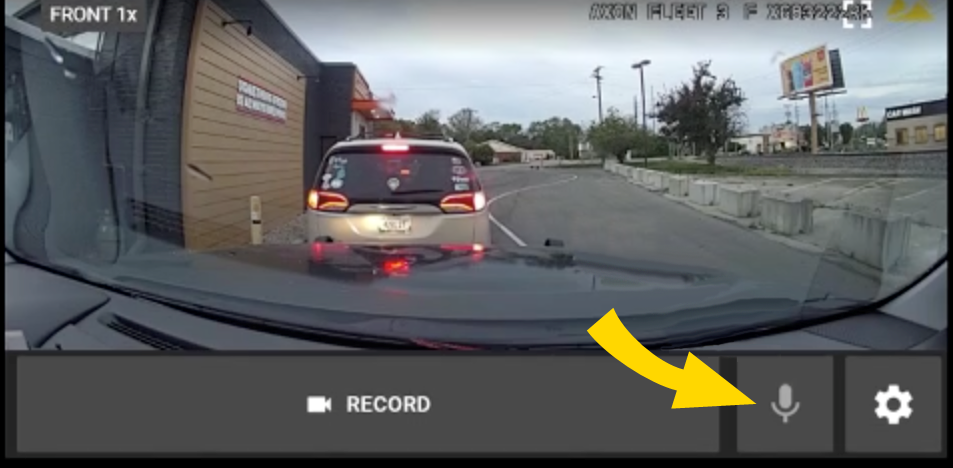 Shows a Dashboard camera tile with the Mute button highlighted.