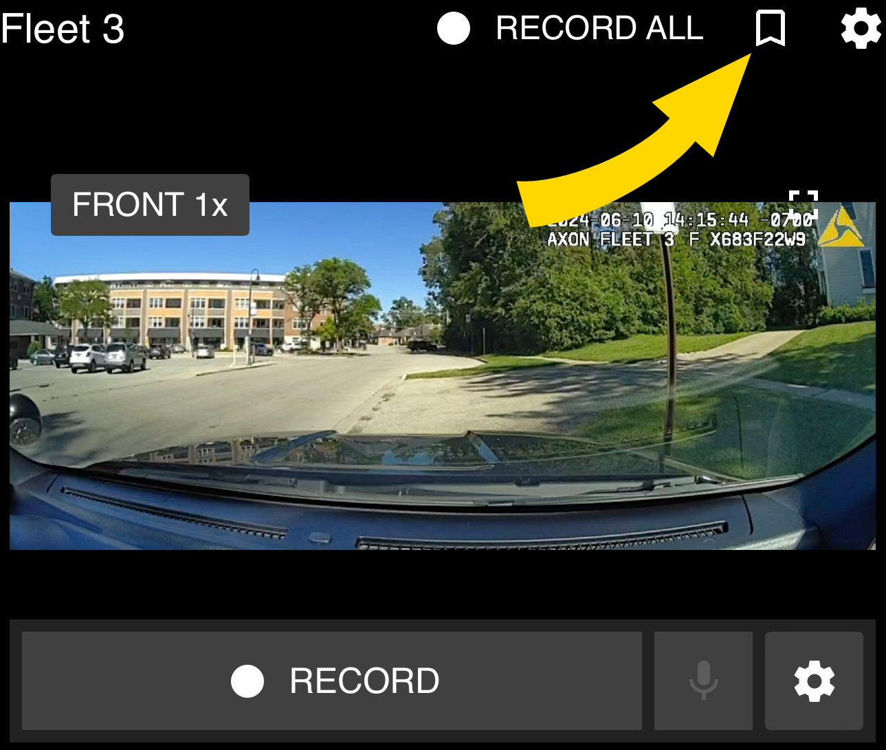 Shows the Fleet Dashboard Devices tab with the Marker button highlighted.