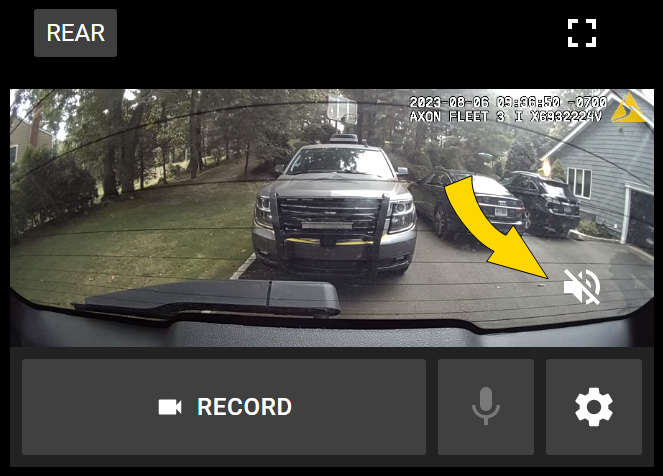 Shows a Dashboard camera tile with the Microphone button highlighted.