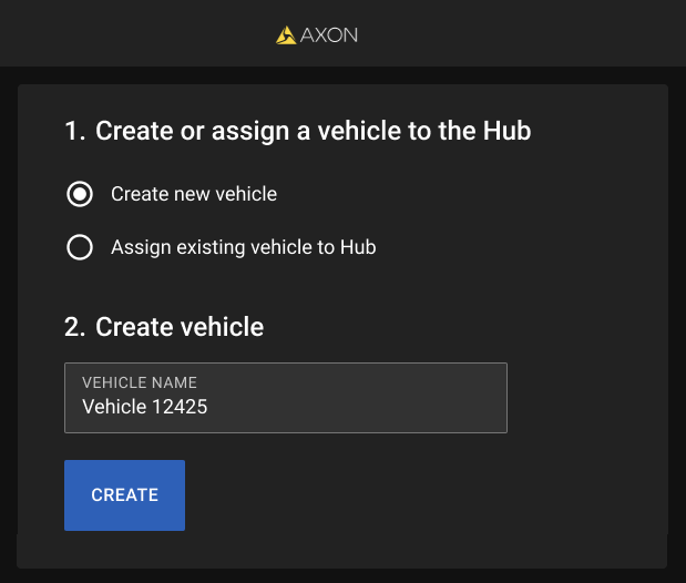 Shows the Fleet Dashboard dialog box to create a new vehicle.