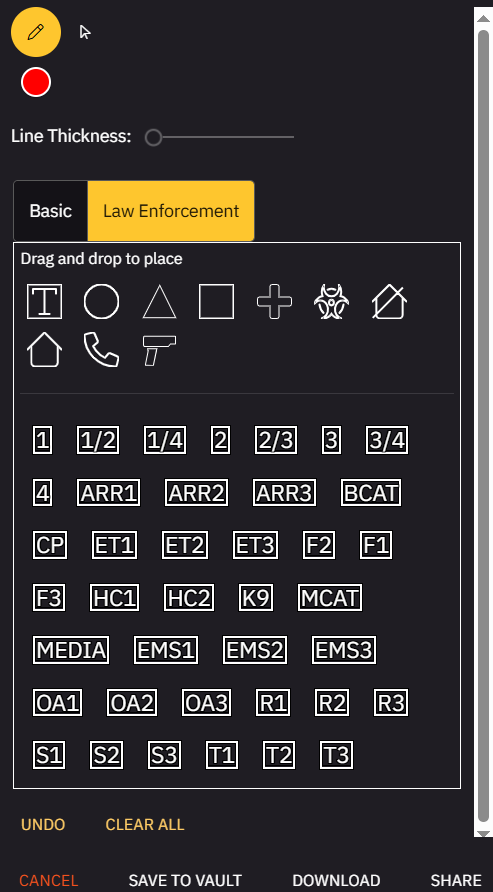 Shows telestrate menu options.