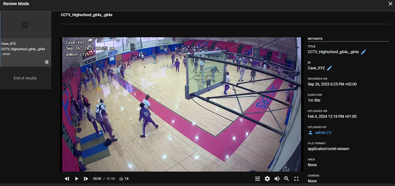 Axon Evidence screen showing converted video is available for playback and distribution