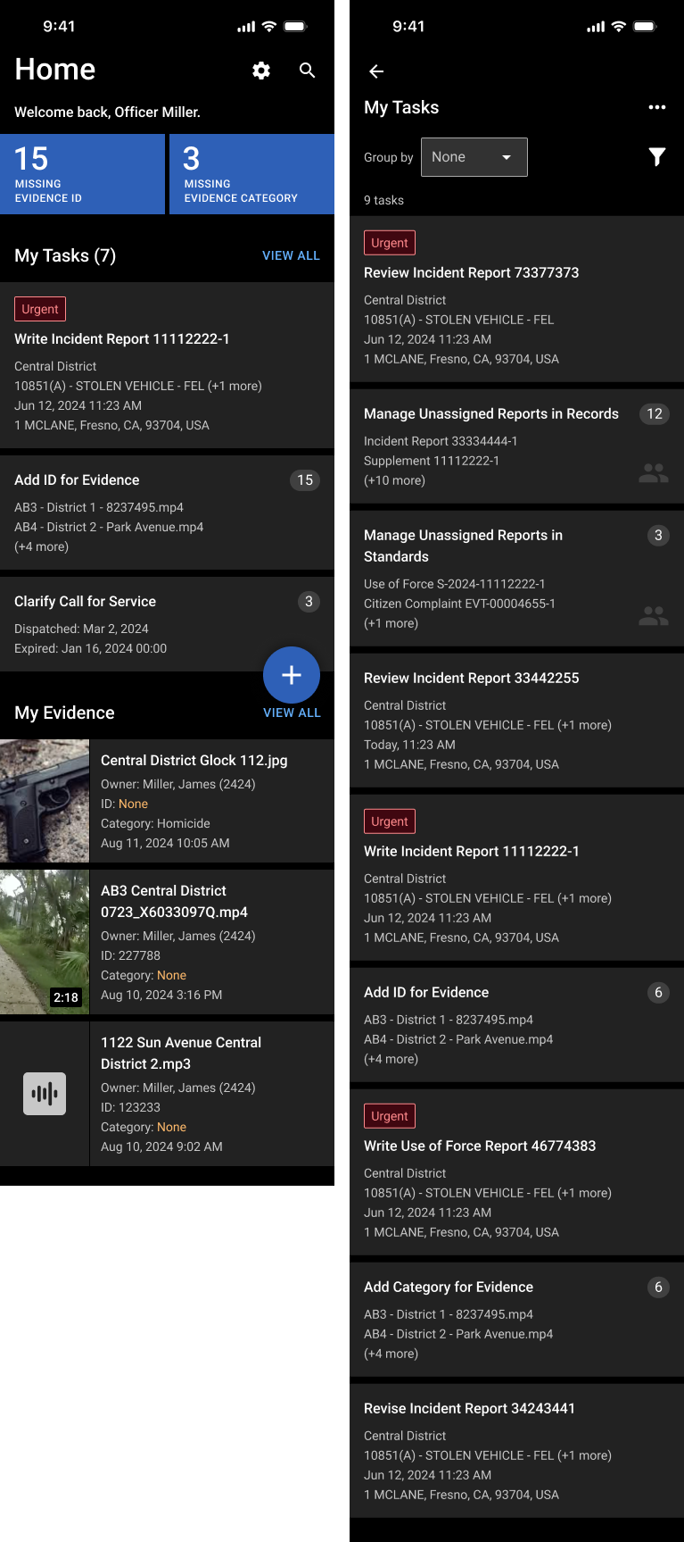 unified tasks page in the Axon app
