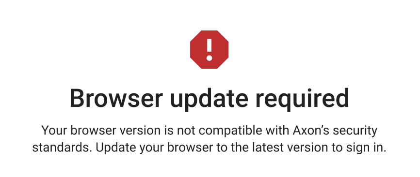 Browser Update Required